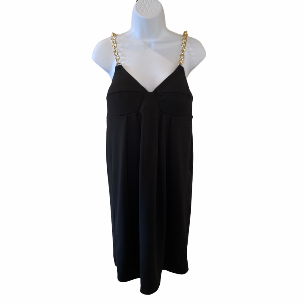 NWT Vertigo Paris Gold chain strap mini dress